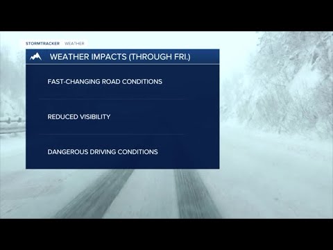 Tricky travel Thursday night with wind, snow, and snow squalls expected