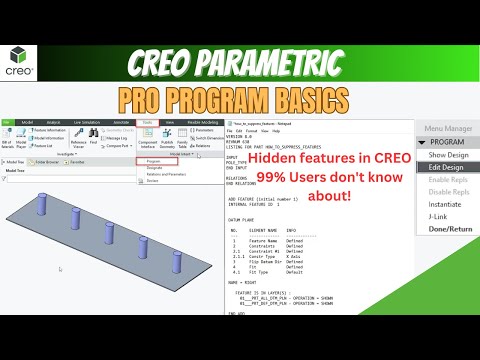 Pro Program Basics | Hidden features in CREO Parametric | Creo tutorial |