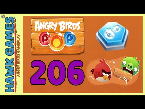 Angry Birds Stella POP Bubble Shooter Level 206 Hard - Walkthrough, No Boosters