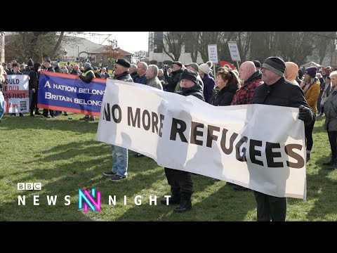 Far-right nationalists protest against housing...