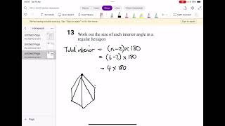 Interior angle - finding the size in a regular hexagon