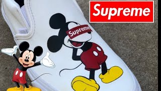 SUPREME X Mickey Mouse Vans.. MUST WATCH!!! -(Full tutorial)