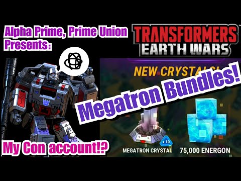 My Decepticon Account + Opening Megatron Crystal bundles. Transformers: Earth Wars