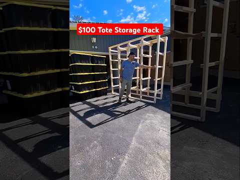 $100 DIY Tote Storage Rack build #Storage #storagesolutions #totes #diybuild #diyproject #DIY #reno