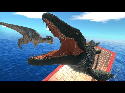 MOSASAURUS Eats Feeds Slow Motion (Herbivore Dinosaurs) - Animal Revolt Battle Simulator