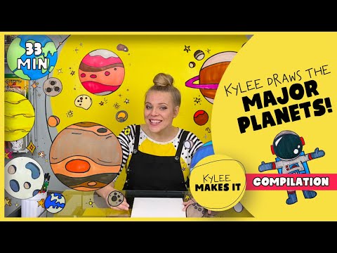 How to Draw ALL the Major Planets and Their Moons! | Kylee Draws the Solar System Compilation Video!