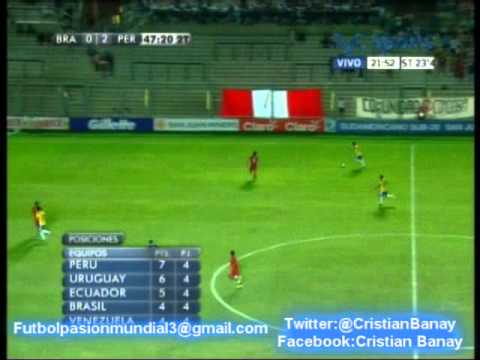 (2-0) Peru 2 Brasil 0  (Audio Radio Oriental) Sudamericano Sub 20 2013 2do gol.(18/1/2013)