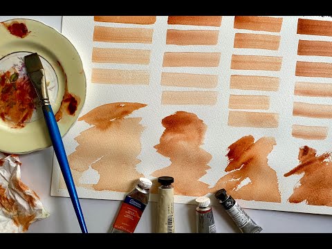 Burnt Sienna: A BRIEF HISTORY & COMPARING 4 Brands, Loose Watercolor Painting  Watercolour Swatching