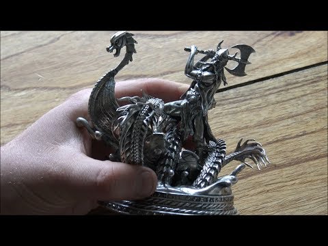 INCREDIBLE Viking Beserker 3D 1.2kg Silver Statue!