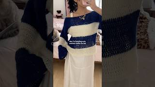cozy #crochet striped sweater made with a quick and easy pattern 🦋 it’s perfect for fall outfits!