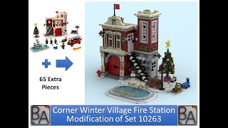 LEGO MOC   Corner Winter Village Fire Station   Modification of Set 10263