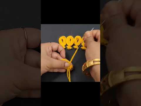 DIY Woolen flower making trick @Easyartncraft. #diy #shorts #viral #craft #woolencraft