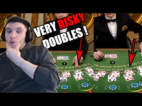 TrainWrecksTV Most RISKY Double Downs EVER | *7 Hands Max Bets*