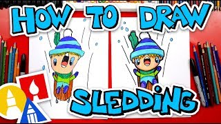 How To Draw A Kid Sledding + Spotlight