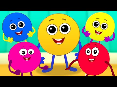 Five Little Circles Jumping On The Bed, Counting Song and Rhymes for Kids