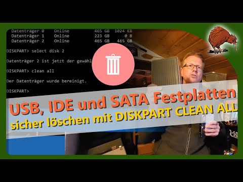 USB, IDE und SATA Festplatten sicher löschen mit Windows DISKPART