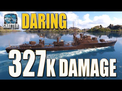 Destroyer Daring with huge 327k damage carry - World of Warships