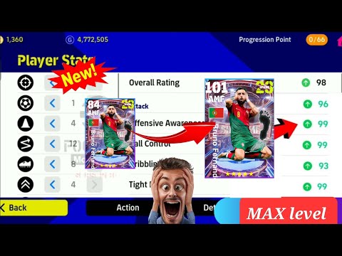 🔥2024🔥 How to train Bruno Fernandes to max level in efootball 2024..Up to 101?...