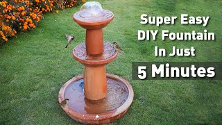 Super Easy DIY Water fountain in just 6 minutes using Clay Saucers