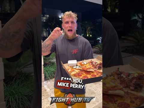 Jake Paul TAUNTS Mike Perry making weight with pizza!