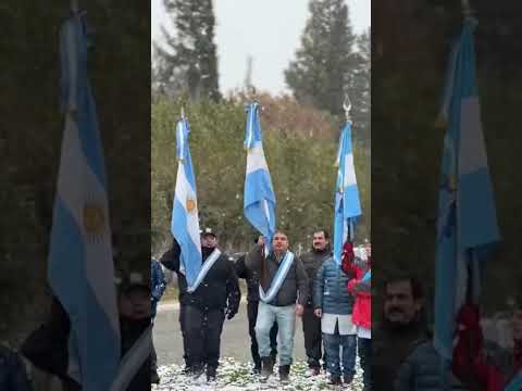un acto de hoy con nieve en senguer Chubut Argentina