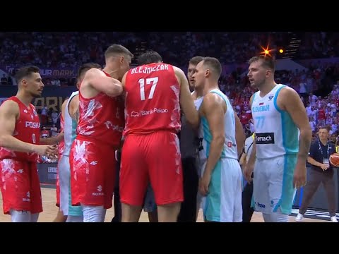 Luka Doncic and Slovenia get into it with Poland after Luka was hit to the ground