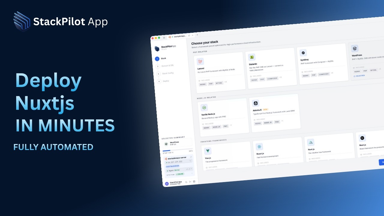 Deploy Nuxt with StackPilot App
