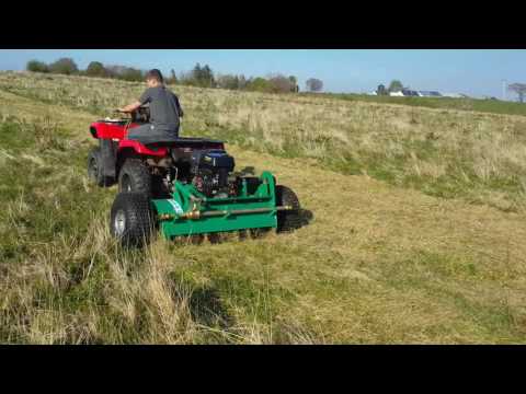 Alpha 2016 flail mower with centre mount engine and cool drive transmission. Folded hammer flails