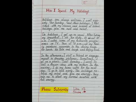 English Essay / How I spend My Holidays /👍