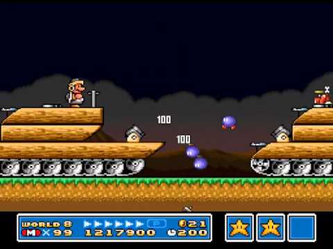 Super Mario Bros. 3 SNES: World 8-Big Tanks