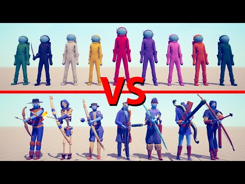 AMONG US Team vs ARCHERS Team - Totally Accurate Battle Simulator TABS
