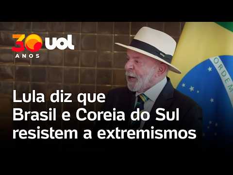 Lula diz que Brasil e Coreia do Sul defenderam a democracia de ataques extremistas; veja vídeo