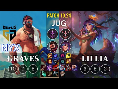GEN Nyx Graves vs Lillia Jungle - KR Patch 10.24
