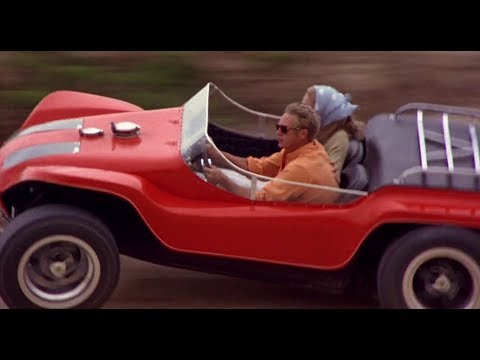 Steve McQueen driving dune buggy - The Thomas Crown Affair