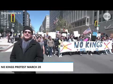 No Kings protest chant 'no ICE, no war,' 'Trump has got to go' and more during DC march