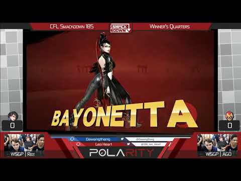 CFL Smackdown 185 WiiU - WSGP | Riot (Bayonetta) vs WSGP | AGO (Falcon) - Winners Quarters