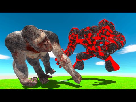GIANT BLOODY LAVA BOY VS GIANT PRIMATES - Animal Revolt Battle Simulator
