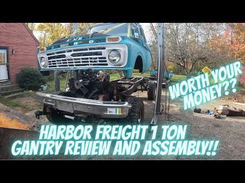 Harbor Freight 1 Ton Gantry assembly and review!!! Is this gantry worth your money?  Real world use!