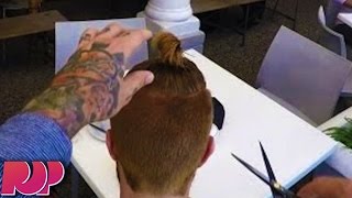 Man Buns Are Cut Off By Pranksters IN PUBLIC