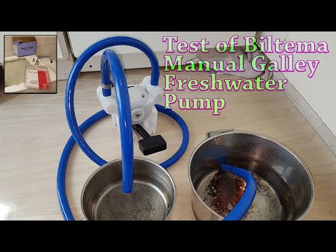Manual Biltema galley pump test and faucet from Aravon