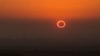 Annular eclipse at sunrise