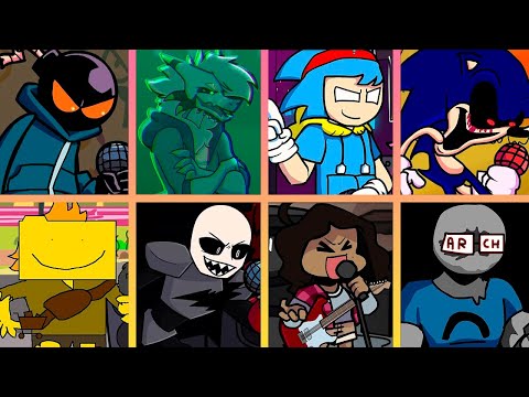 Overhead but Every Turn a Different Character Sings - FNF Overhead but Everyone Sings It