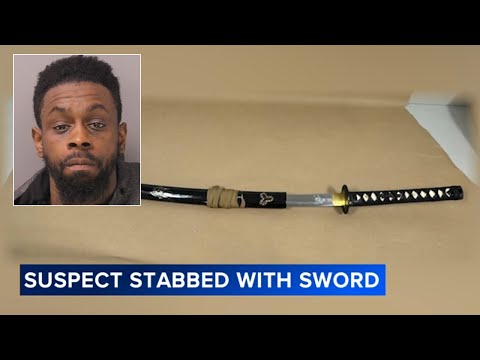 Robbery suspect stabbed with samurai sword during home invasion
