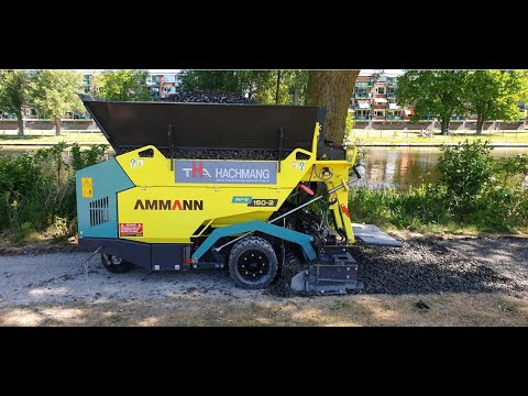 AMMANN AFW 150-2 mini afwerkmachine voor de aanleg van paden met half verhardingen en asfalteren.