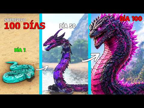 SOBREVIVÍ como SERPIENTE GODZILLA ROSA EVOLUCIONADA 100 DÍAS en ARK Soy un Dinosaurio Kaiju