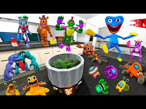 💥 GARTEN OF BANBAN FNAF Huggy Wuggy MEGA PUNCH AND SPARTAN KICKING in Gmod !