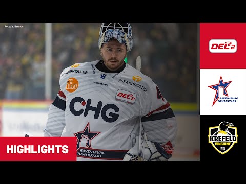 DEL2: Ravensburg Towerstars vs. Krefeld Pinguine | Highlights