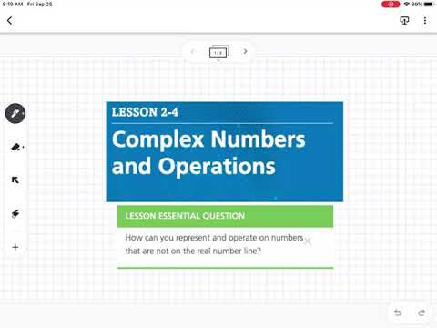 Complex Numbers and Operations (Lesson 2-4)