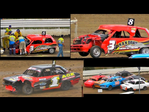 Mitch Glynn & co Crash Junior A Sedans Simpson Speedway 4-2-2017