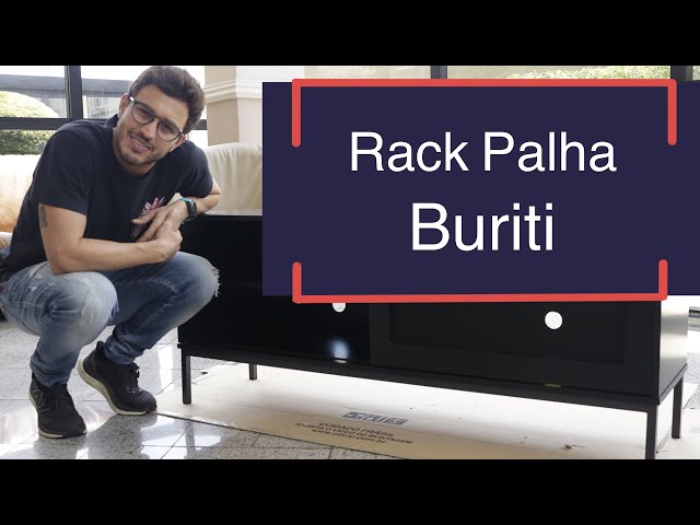 Rack Palha Buriti Até 55 Polegadas 2 Nichos Preto - Olivar Móveis